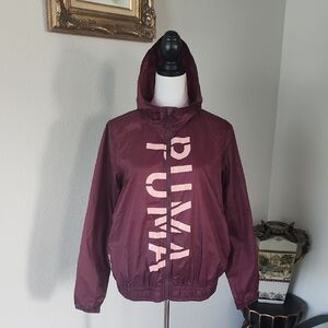 PUMA Be Bold Graphic Woven Burgundy Jacket